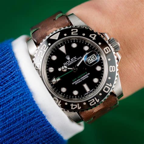 rolex gmt leather strap|bob's Rolex leather straps.